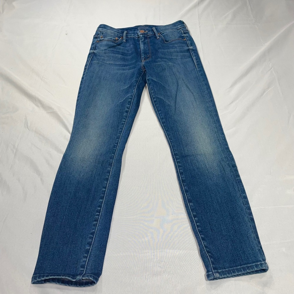 Mother The Looker Crop Jeans Medium Blue Wash 1121-686LJF Size 25
